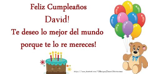 Feliz Cumple David Felicitaciones De Cumpleaños Para David