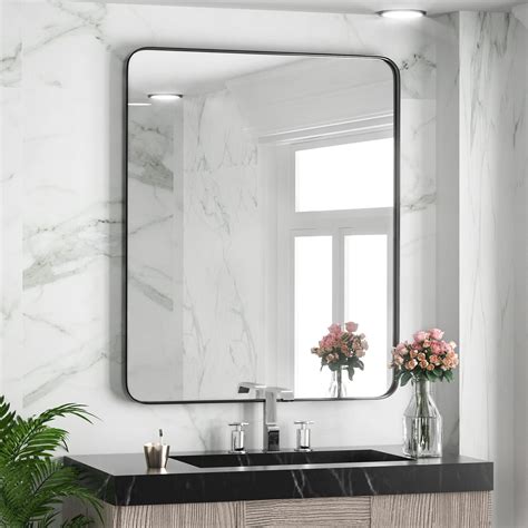 Buy Keonjinn Black Bathroom Mirror Metal Frame Mirror 24 X 32 Inch