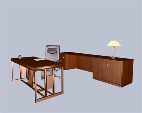 Classic Office Desk And Cabinet 3d Model 3dsmax Files Free Download Cadnav