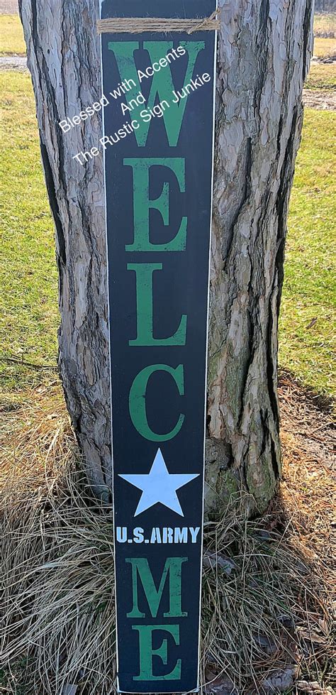 Large Welcome Signs Army Sign Military Sign Army Decor Etsy