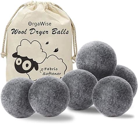 orgawise wool dryer balls 6 pack 100 organic new zealand wool reusable natural fiber to extend