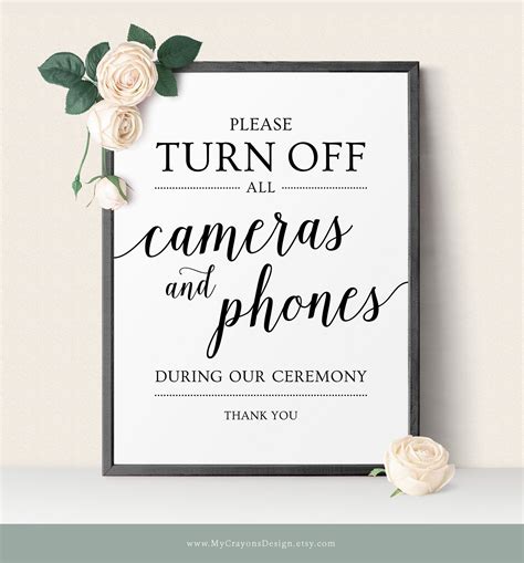 No Photos Wedding Sign Unplugged Ceremony Sign No Etsy