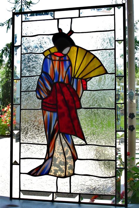 Geisha Stained Glass Panel
