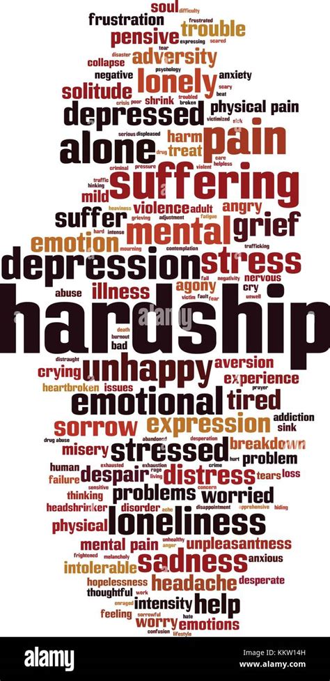 Hardship Word Cloud Concept Vector Illustration Stock Vector Image