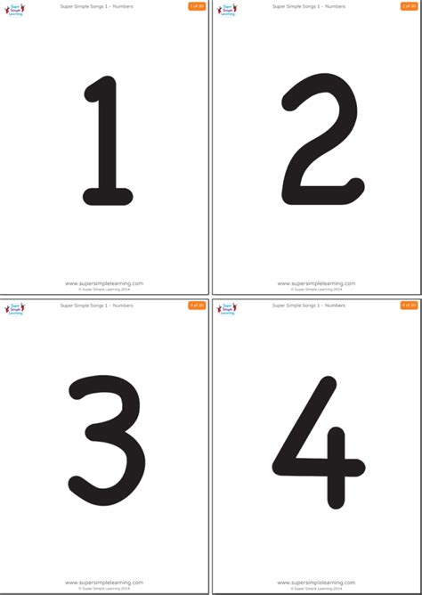 Print either flashcards and/or wallcards in color, on cardstock front and back. Simple Numbers 1-20 Flashcards - Super Simple