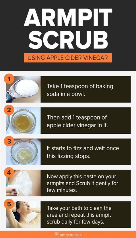 Armpit Scrub Using Acv The Combination Of Baking Soda And Cider Vinegar Will Exfoliate The Skin