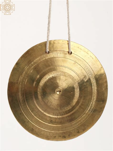 Flat Bronze Gong Traditional Musical Instrument Exotic India Art