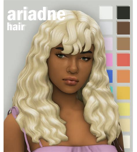 Ariadne Hair Okruee On Patreon Sims Hair Sims 4 Curly Hair Sims