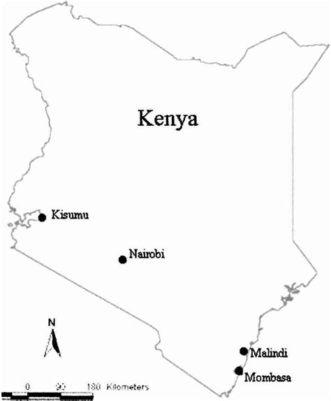 Map Of Kenya Showing Relative Positions Of Study Areas Download