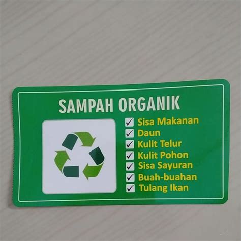 Jual Stiker Sampah Organik Stiker Tempat Sampah Stiker Anti Air