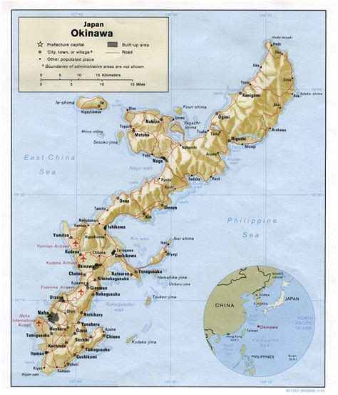 1up Travel Maps Of Japanokinawa Shaded Relief Map 1990 220k