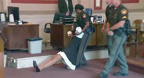 courtroom drama watch as now former cincinnati judge tracie hunter is dragged off to jail