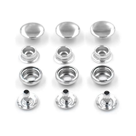 50 Sets Lot 10mm Metal Snaps Clothing Accessories Rivet Clasp Silver