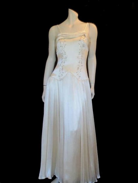 1940s beaded satin ballgown with shaped dropped waist bust 89 cm ball gowns beautiful gowns