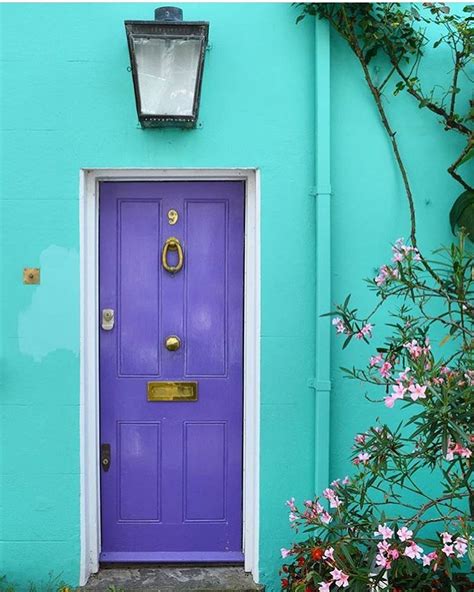 Purple Door Turquoise Facade Door Knockers Door Knobs Door Handles