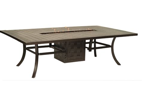 Rectangular propane fire table with wind blockers, fire beads, lid, and covers in copper finish bring the warmth and ambiance of rectangular bring the warmth and ambiance of rectangular 44 in. Castelle Classical Cast Aluminum 108 x 54 Rectangular ...