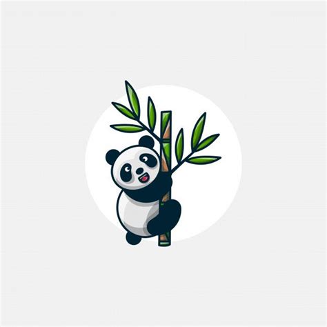 Panda Climbs A Bamboo Character Illustration In 2020 Character