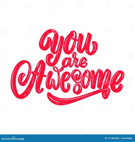 You Are Awesome Lettering Phrase On Light Background Design Element