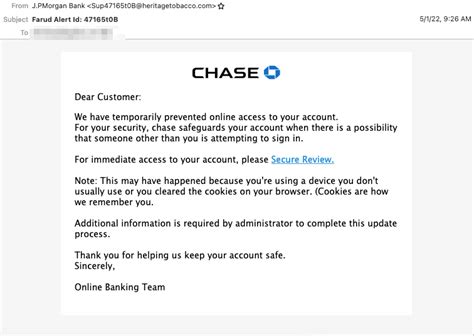 Abnormal Chase Suspicious Account Activity Credential Phishing