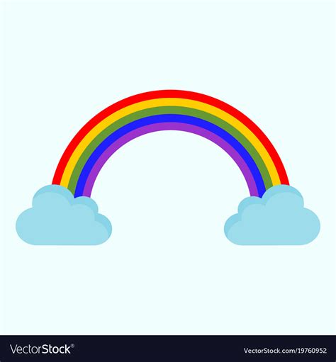Cute Rainbow Cloud Drawing Graphic Royalty Free Vector Image
