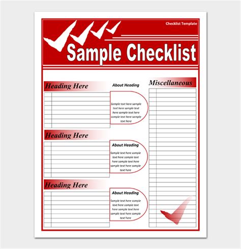 Task List Template For Work