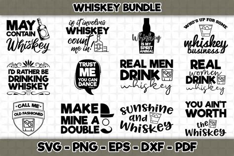 Whiskey SVG Bundle 12 Designs Included SVG Cut File