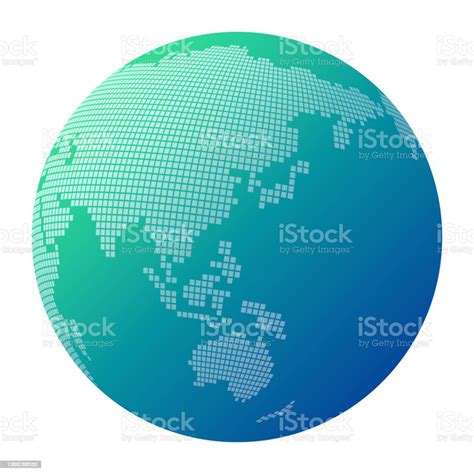 Digital Earth Isolated Vector Illustration Stock Illustration