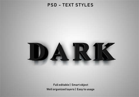 Premium Psd Dark Text Effects Style Editable Psd