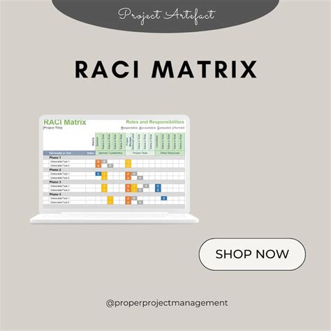 Project Management Raci Matrix Template Etsy