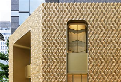 Cartier In Osaka Gets A 3d Patterned Wooden Façade By Klein Dytham