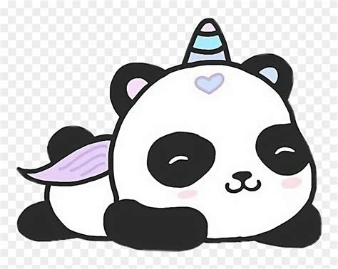 Panda Cartoon Cute Unipanda Unicorn Freetoedit Png Cute Baby Panda