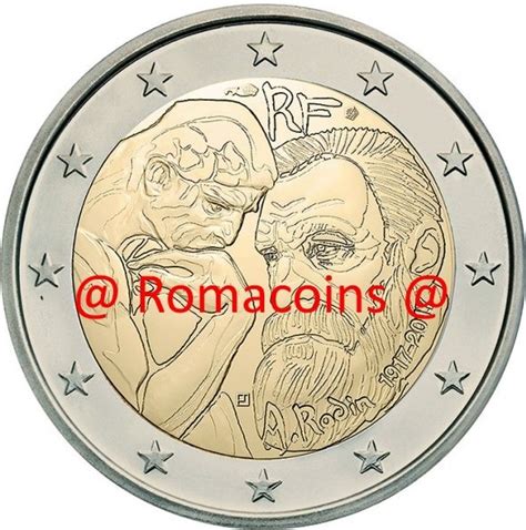 2 Euro Commemorative Coin France 2017 Auguste Rodin Unc Romacoins