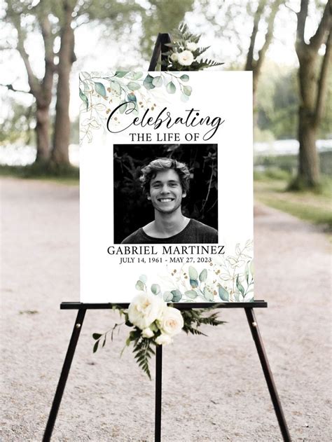 Funeral Reception Welcome Sign Funeral Welcome Sign For Men Funeral Welcome Sign With Photo