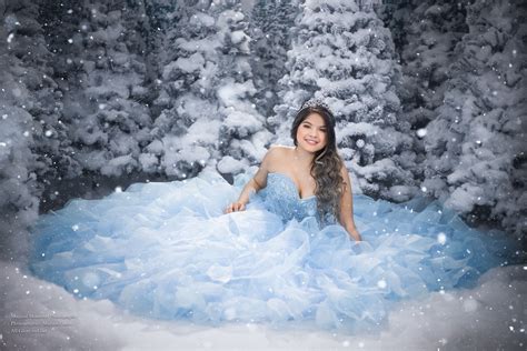 Winter Wonderland Themed Quinceanera In Studio Snow Set