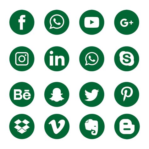 Green Social Media Icons Social Media Icon Png And Vector With