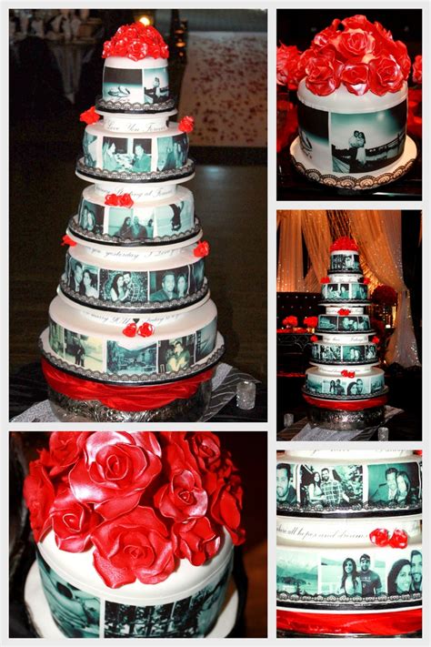 The number of tiers in a wedding cake is how many levels the cake itself has. Edible Photo Wedding Cake - CakeCentral.com