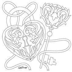 The term derives from the fact that the key has been reduced to its essential parts. Heart Lock And Key Tattoo Designs Sketch Coloring Page