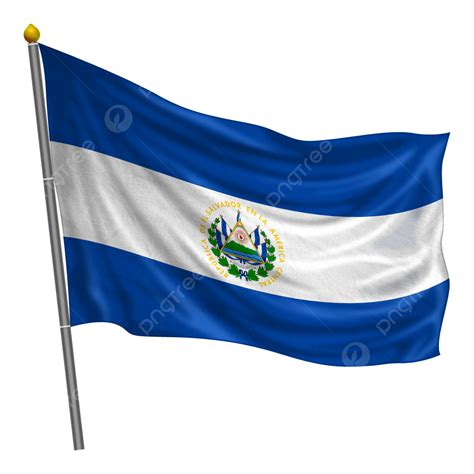 El Salvador Flag Fluttering With Texture El Salvador Flag Wave Cloth Png Transparent Clipart