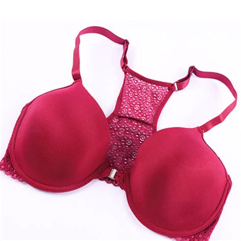 Large Boobs Womens Bras Lace Back Front Closure Brassiere Sexy Lingerie