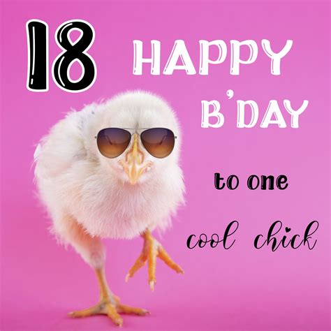 Free Funny 18th Years Happy Birthday Image With Chick