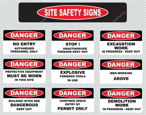 Site Safety Signs Set Stock Vector Image By ©coolvectormaker 73622691