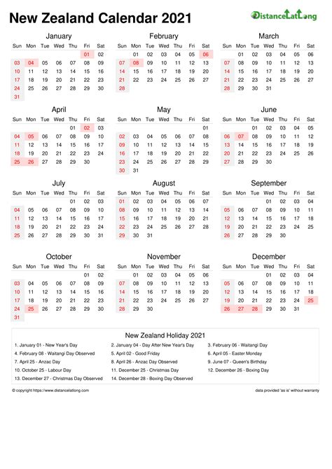 Calendar Horizintal Week Underline Sunday To Saturday National Holiday
