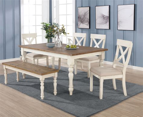 Roundhill Furniture Prato 6 Piece Dining Table Set With Cross Back