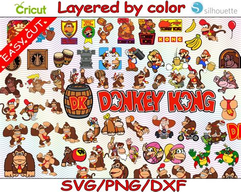 Donkey Kong Svg Bundle Donkey Kong Clipart Png Bundle Donkey Etsy UK