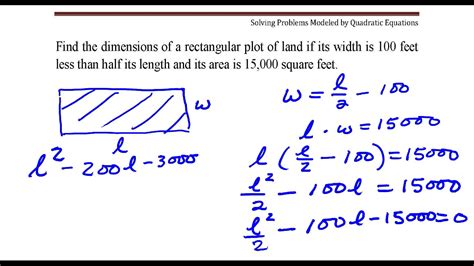Find The Dimensions Of A Rectangular Plot Of Land With Area Of 15000