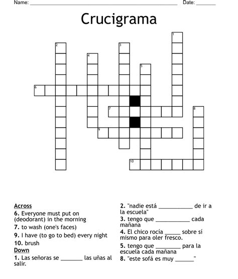 Crucigrama Crossword Wordmint