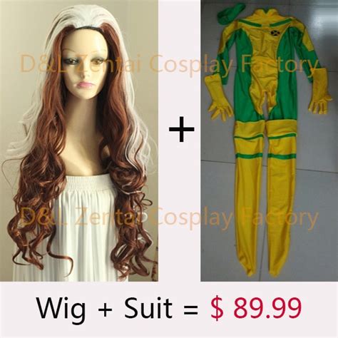 Free Shipping Dhl 2016 X Men Rogue Cosplay Costume Yellow And Green