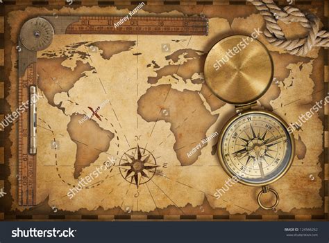 Powerpoint Template Explorer Old Nautical World Map Ijlmnnjnj