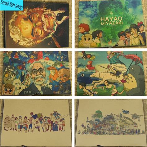Miyazaki Hayao A Gather Japanese Anime Movie Poster Home Furnishing Decoration Kraft Movie