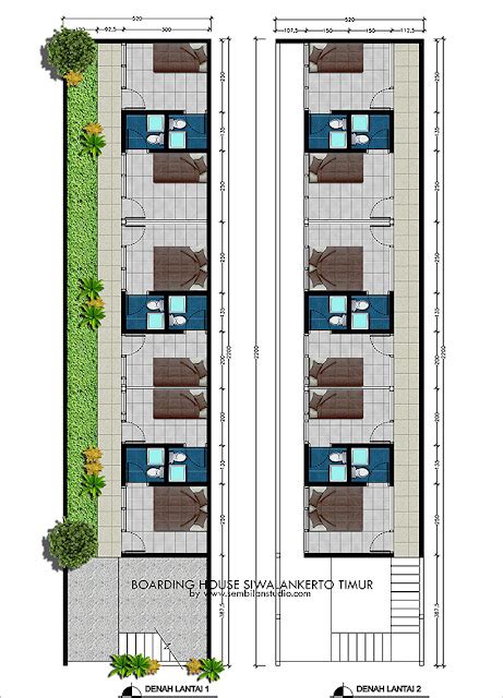 Denah Rumah Kos dengan Kamar Mandi Dalam | kirimartikel